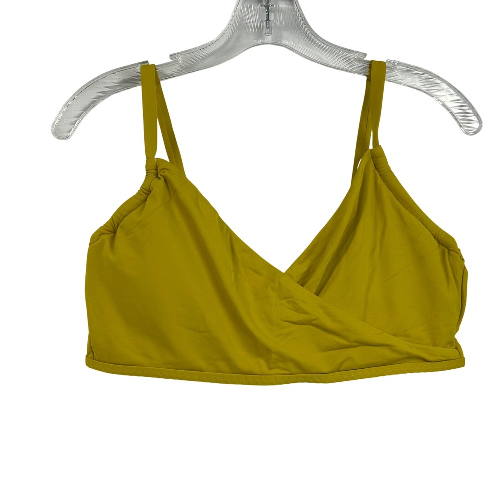 Lands‎ End Curry Lemon Yellow Surplice Underwire Bikini Top 40C 42B